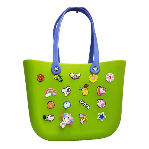 EVA Tote Bag with 17 Fun Removable Charms (6-14 Years) | Assorted Colors & Charm Designs