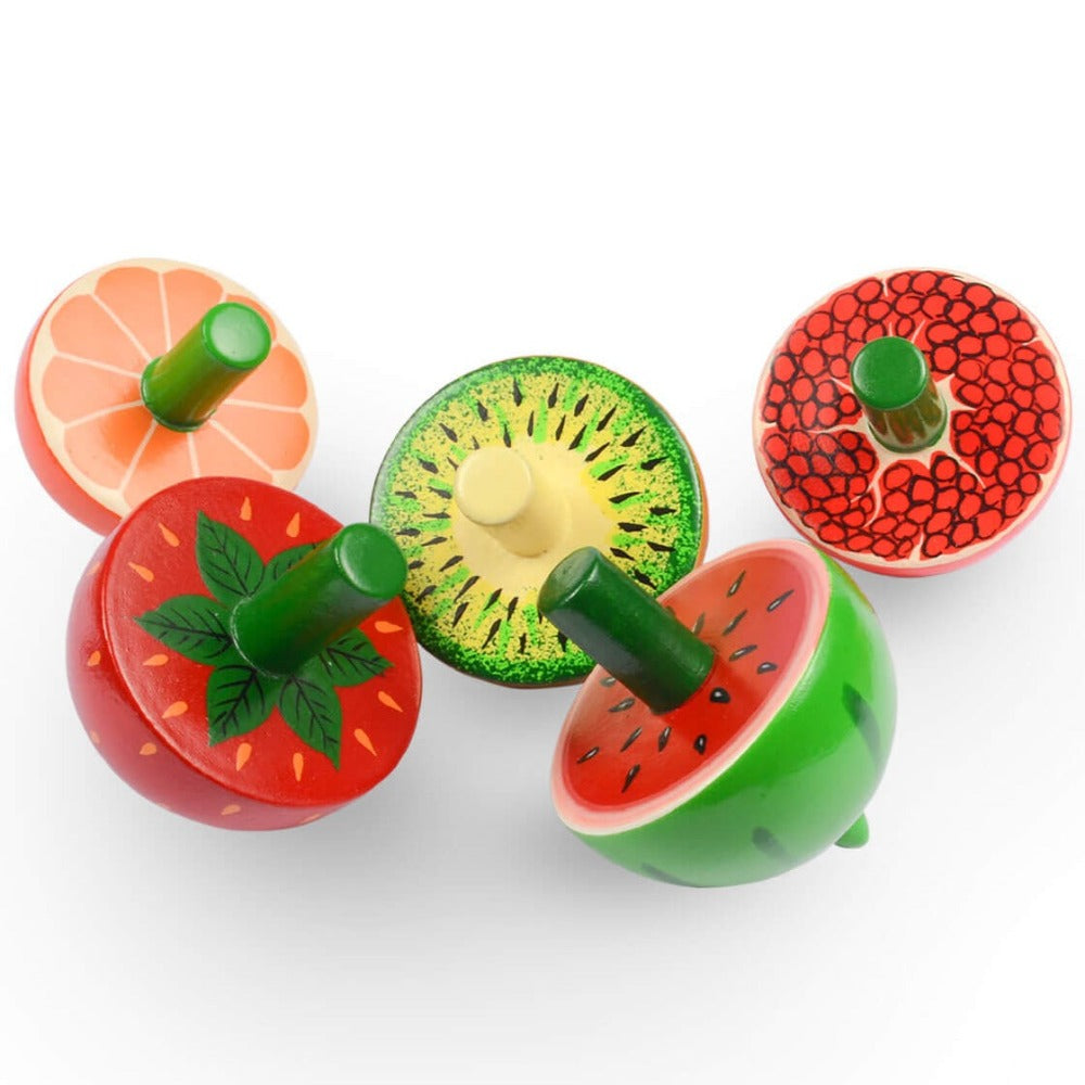 Spinning Tops Fruit Theme (Set of 5)