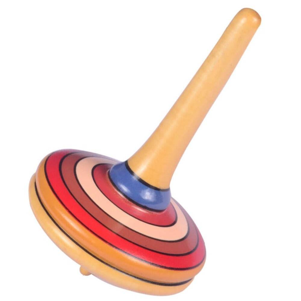 Long Tail Hand Wooden Spinning Top 