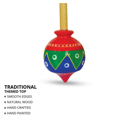 Traditional & Pot Themed Spinning Top – 2 Combo Pack