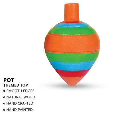 Traditional & Pot Themed Spinning Top – 2 Combo Pack