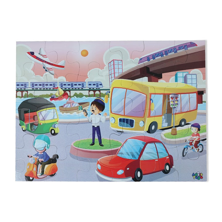 Transport - Jigsaw Puzzle (24 Piece + Educational Fun Fact Book)