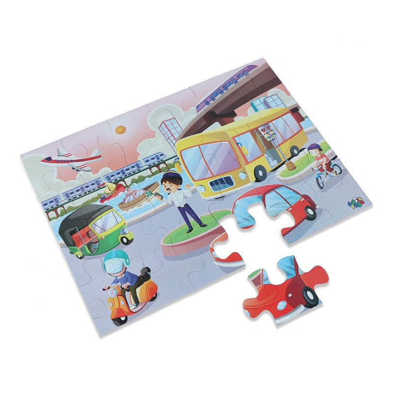 Transport - Jigsaw Puzzle (24 Piece + Educational Fun Fact Book)