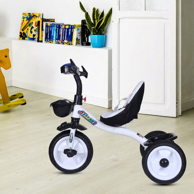 Tricycle with Dual Storage Basket | 2 to 5 Years (Black, White)