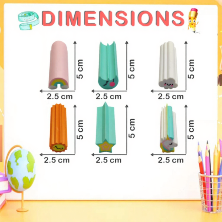 FunBlast Pack of 6 Erasers (Unicorn, Rainbow, Star, Moon, Sun and Cloud theme)