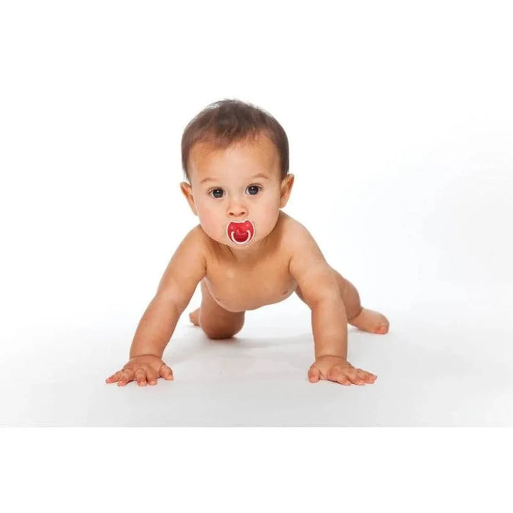 R for Rabbit Tusky Baby Pacifier – Red | Ultra-Soft Silicone Nipple | BPA-Free Orthodontic Design & Hygienic Cover