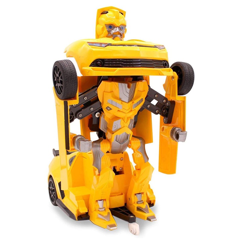 Battery Operated Deform Robot Truck for Kids | Bump & Go Action | 2 in 1 Robot Truck Toy with 3D Lights and Music (Yellow)