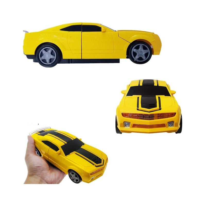 Battery Operated Deform Robot Truck for Kids | Bump & Go Action | 2 in 1 Robot Truck Toy with 3D Lights and Music (Yellow)