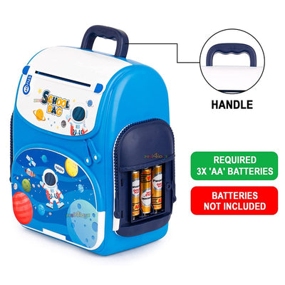 ATM Piggy Bank Money Saving Bank for Real Money Cash Coin School Bag Musical Money Safe for Kids Piggy Savings Bank with Finger Print Sensor (Assorted Colour and Print)