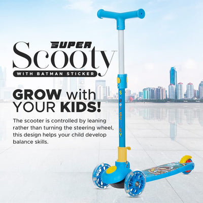 Smart Kick Scooter for Kids, 3 Adjustable Height Scooter, Foldable & Attractive PVC Wheels with Rare Brakes for Kids Age Upto 3+ Years (40 kg, Blue)