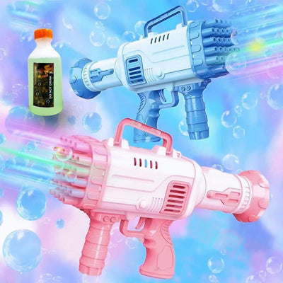 32 Hole Electric Rocket Bubbles Gun for Toddlers | Gatling Bubble Machine Outdoor & Indoor Toys for Boys and Girls I Bubble Gun for Kids