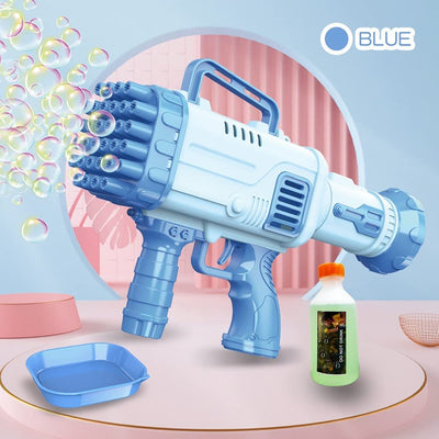 32 Hole Electric Rocket Bubbles Gun for Toddlers | Gatling Bubble Machine Outdoor & Indoor Toys for Boys and Girls I Bubble Gun for Kids