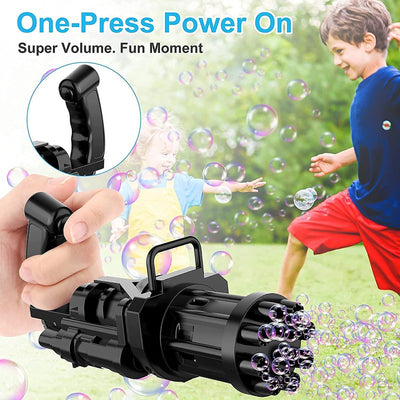 8-Hole Electric Bubbles Gun for Toddlers Toys, New Gatling Bubble Machine Outdoor Toys for Boys and Girls (Multicolour)