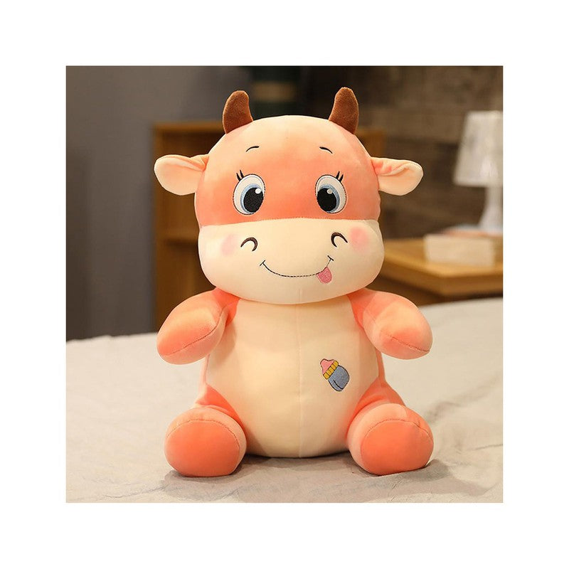 Zyamalox Polyfill Cuddly Soft Cow Plush Toy Pink - Height 55 cm