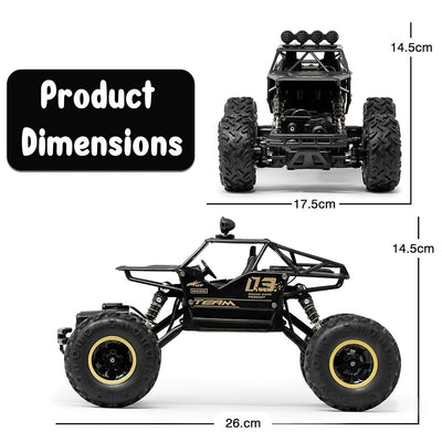 Dirt Drift Remote Controlled Rock Car | 1:16 Scale Model | Pack of 1 | Black