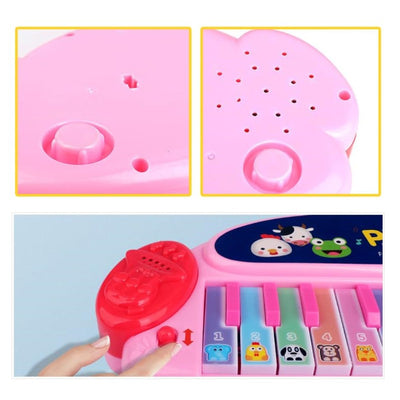 Multi-Functional 24-Key Animal Sound Piano: Portable Musical Toy with Funny Animal Sounds and Modes (Assorted Colours)