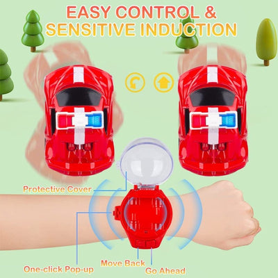 2.4 GHz Remote Control Cartoon Watch Car Toy | Rechargeable USB | Long Range Mini RC Car Wrist Racing Toy for Kids - Assorted Design