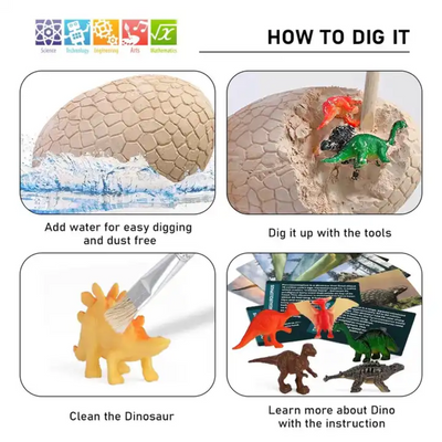 Dino Egg Digging Kit | Educational Science Activities for Kids 3-12 Years | STEM Toy