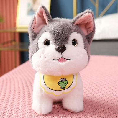 Super-Soft Grey Dog Plush Toy: Ideal Birthday Gift for Boys, Girls, and Kids - Cute, Safe, and Versatile Sitting Dog Soft Toy for Home Decor and Playtime