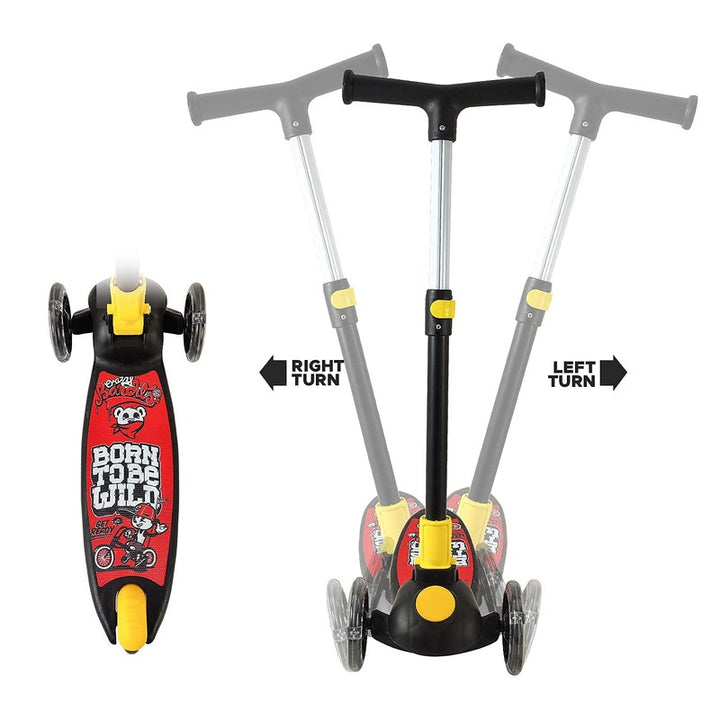 Dynamic Kids Kick Scooter: 3 Adjustable Heights, Foldable Design, Attractive PVC Wheels, Rear Brakes, Ages 3+, 40 kg Weight Capacity, Black