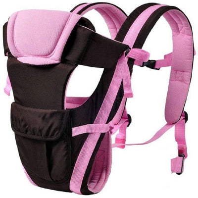 Versatile 4-in-1 Soft Baby Carrier With Comfortable Head Support & Buckle Straps (Pink)