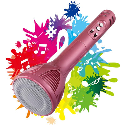 Harmony Hub: Handheld Wireless Karaoke Mic - Multi-Function Bluetooth Singing Device with Microphone Speaker (Pink)