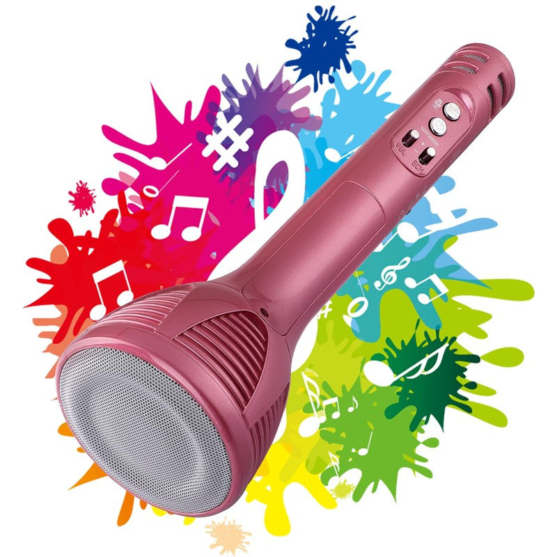 Harmony Hub Handheld Wireless Karaoke Mic | Multi-Function Bluetooth Singing Device with Microphone Speaker (Pink)