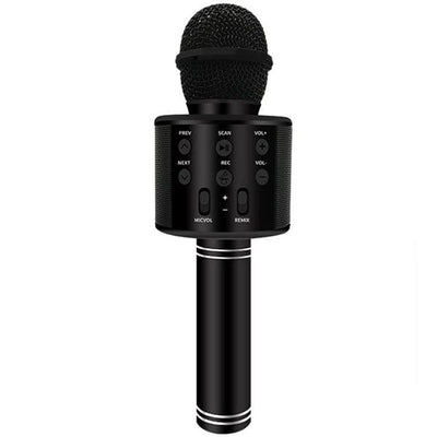 Echo Virtuoso: WS 818 Bluetooth Mic - Wireless Handheld Karaoke Microphone with Speaker, Ideal for Audio Recording on All Smartphones (Black)