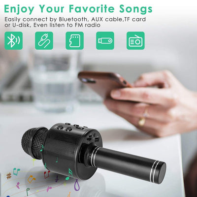 Echo Virtuoso: WS 818 Bluetooth Mic | Wireless Handheld Karaoke Microphone with Speaker (Black)