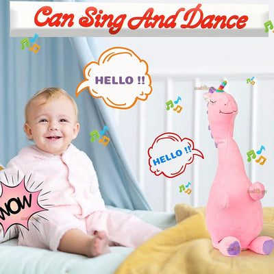 Dancing Unicorn Plush Toy: Wriggle, Sing, Record, and Repeat What You Say