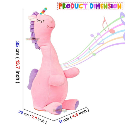 Dancing Unicorn Plush Toy: Wriggle, Sing, Record, and Repeat What You Say