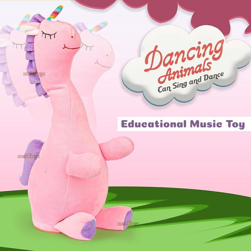 Dancing Unicorn Plush Toy: Wriggle, Sing, Record, and Repeat What You Say