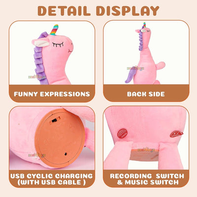 Dancing Unicorn Plush Toy: Wriggle, Sing, Record, and Repeat What You Say