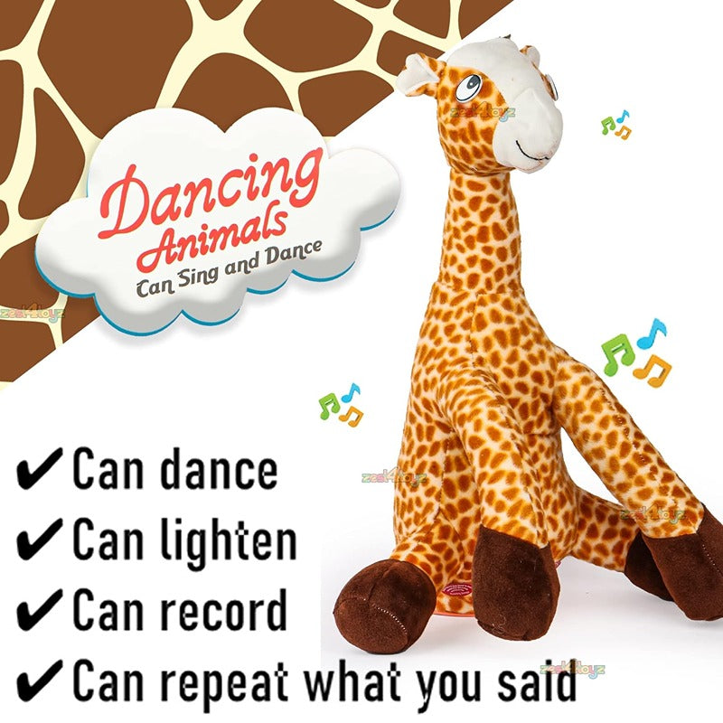 Dancing Giraffe Plush Toy: Wriggle, Sing, Record, and Repeat What You Say