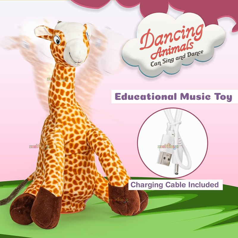 Dancing Giraffe Plush Toy: Wriggle, Sing, Record, and Repeat What You Say