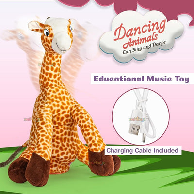 Dancing Giraffe Plush Toy: Wriggle, Sing, Record, and Repeat What You Say