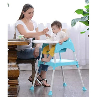 Convertible 4-in-1 Booster | Feeding High Chair with Adjustable Tray, Table, Soft Cushion and Chair for Baby