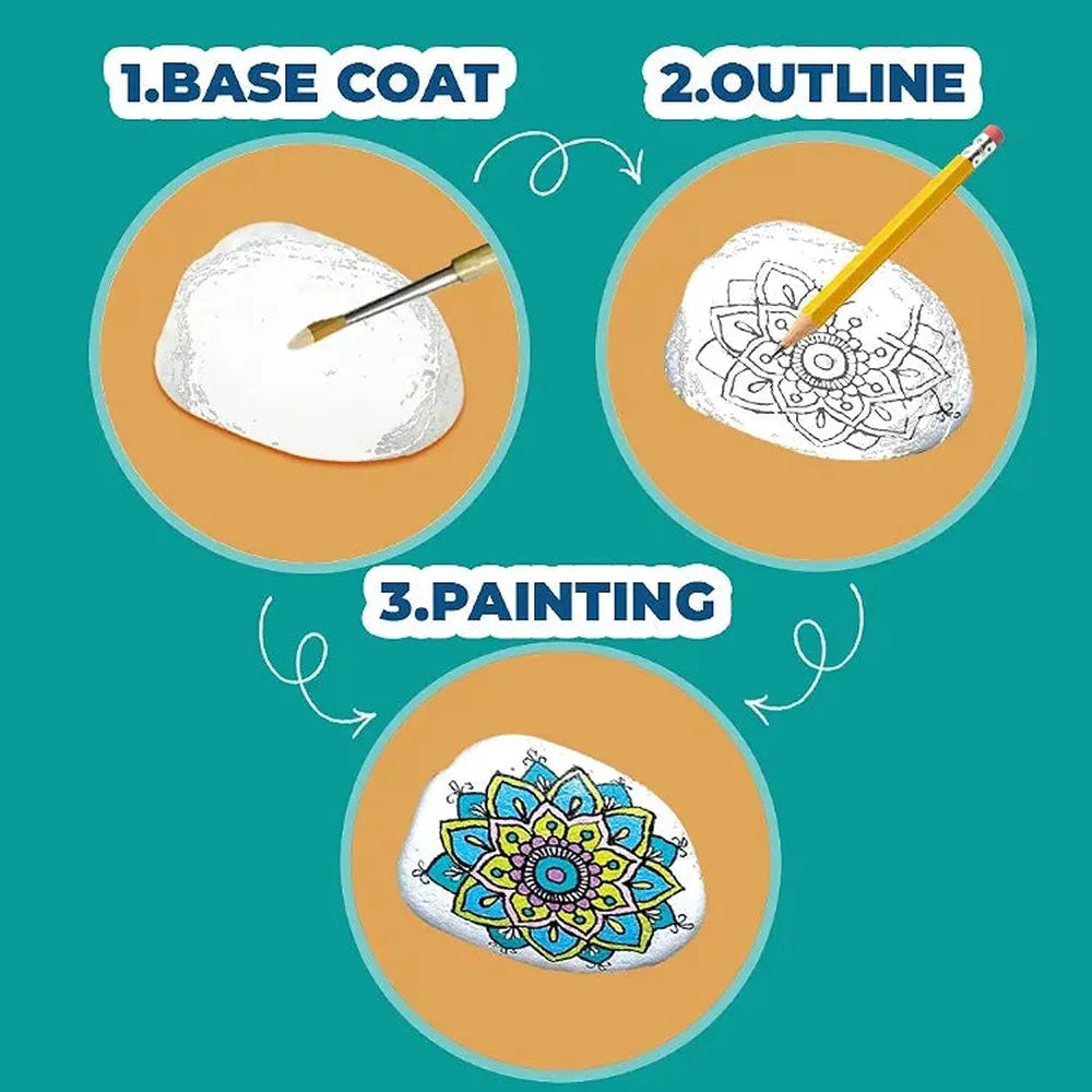 Toykraft Paint Your Own Artistic Rock Painting Kit - Creative Art & Craft Activity