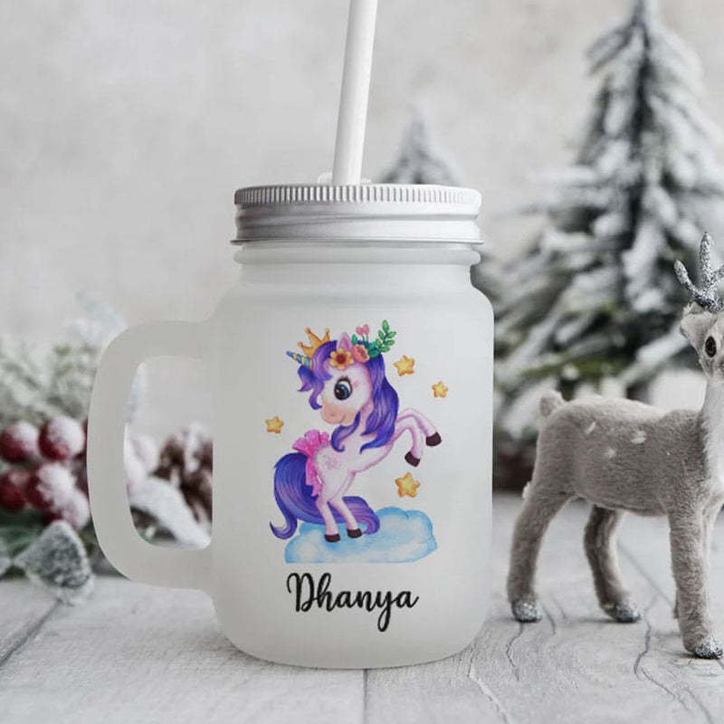 Personalised Frosted Mason Jar - (COD not Available)