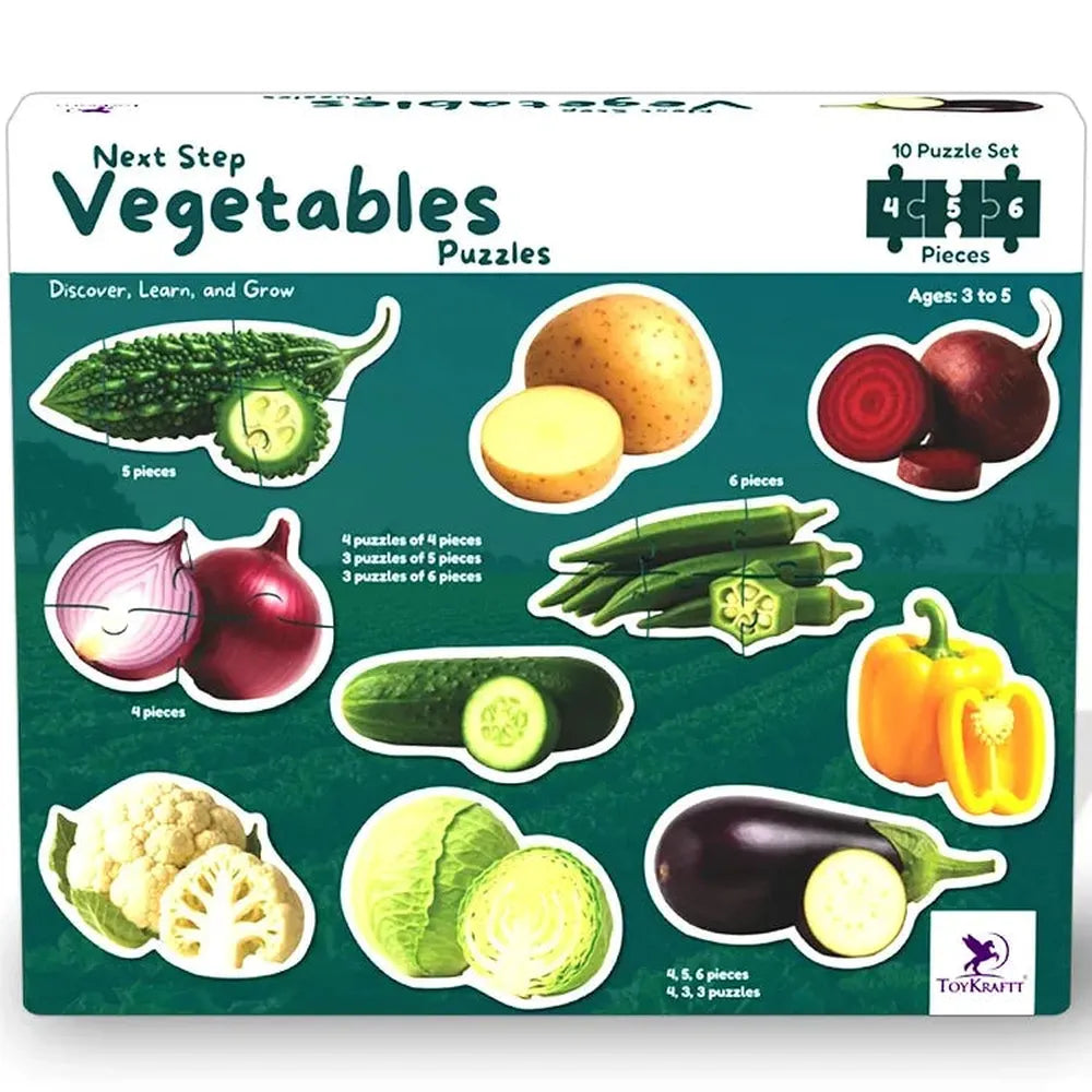 Toykraft Vegetables Puzzles – 4, 5 & 6 Piece Toddler Floor Puzzles
