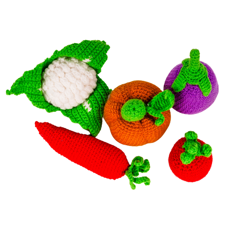 Set of 5 - Crochet Vegetable Toys (6 Months - 2 Years)