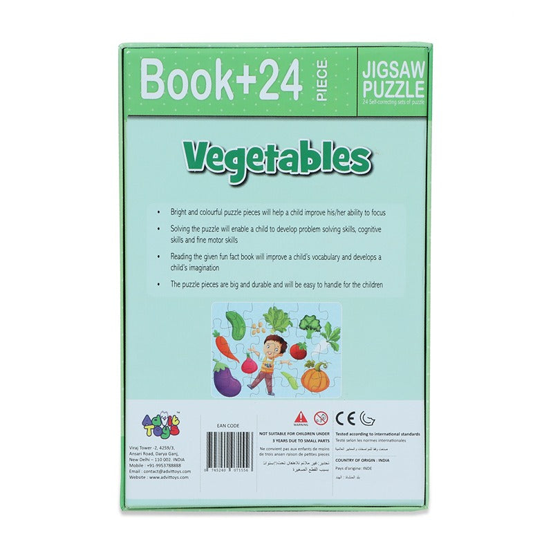 Vegetables- Jigsaw Puzzle (24 Piece + Educational Fun Fact Book)