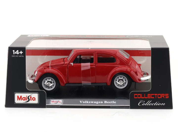 Maisto Original Volkswagen Beetle Licensed Diecast Car with Openable Doors (Acrylic Box) | 1:24 Scale Model (14 Years Till Grown Ups)