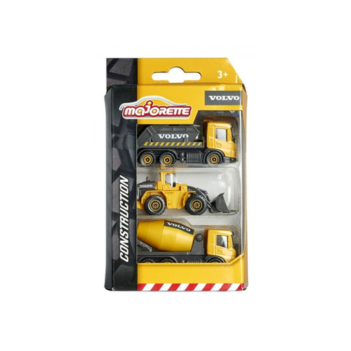 Original Licensed Majorette Set of 3 Volvo Diecast Construction Vehicle Set