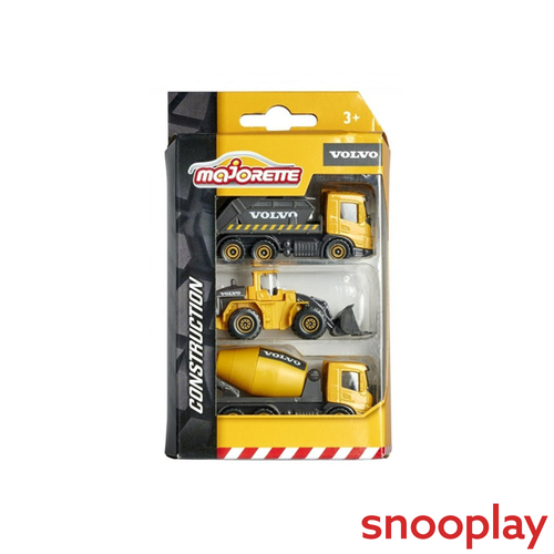 Original Licensed Majorette Set of 3 Volvo Diecast Construction Vehicle Set