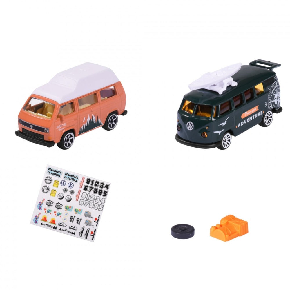 Original Licensed Volkswagen (The Originals) Diecast Vehicles Set (Set of 2 Vehicles - Volkswagen T1 and Volkswagen T3)