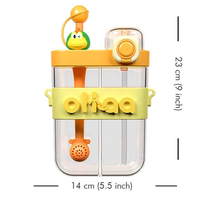  Walkie Talkie Style Double Liquid Storage Water Bottle (800 ML) | Yellow