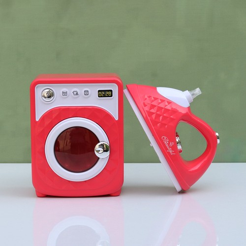Set of 2 Realistic Mini Home Helper Play Set - Washing Machine & Iron (3-7 Years)