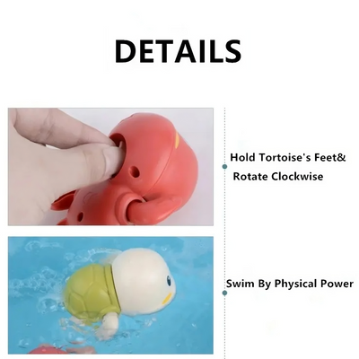 Plastic Floating Water Tortoise Bathtub Toy for Kids, Cute Bathing Toys for Toddlers, Water Toys (Pack of 1) - Assorted Color