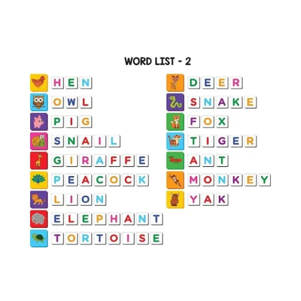 Play Panda Magnetic Learn to Spell - Animals I 104 magnetic Tiles, Magnetic Board and Spelling Guide